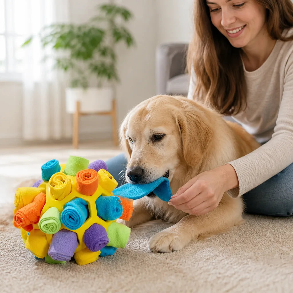 Dog Puzzle Toy Interactive Slow-Feed Durable Plastic
