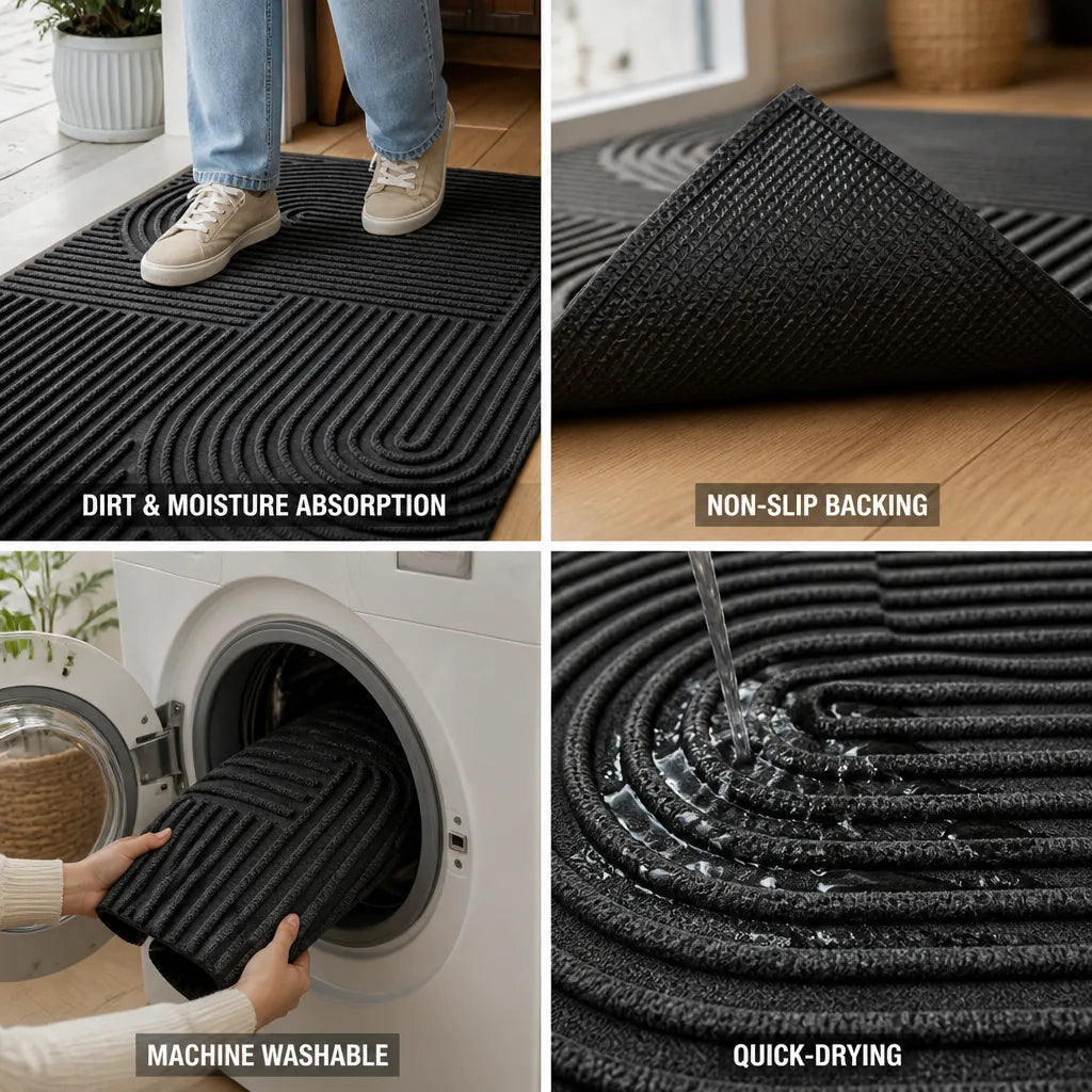Doormat Absorbent Polyester Non-Slip Backing