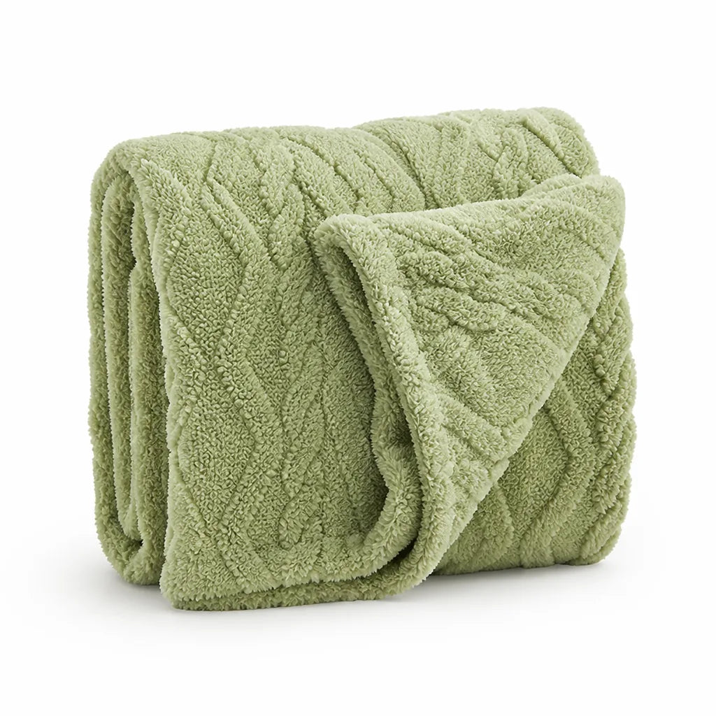 Double-Sided Faux Lambswool Throw Blanket