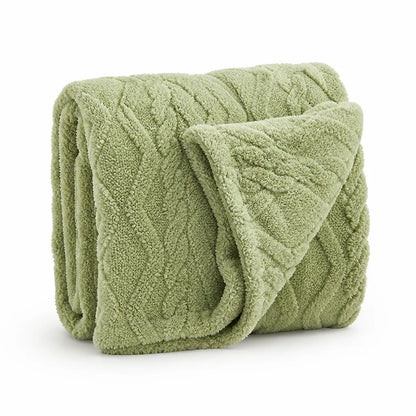 Double-Sided Faux Lambswool Throw Blanket