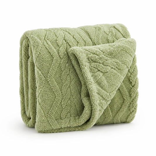 Double-Sided Faux Lambswool Throw Blanket