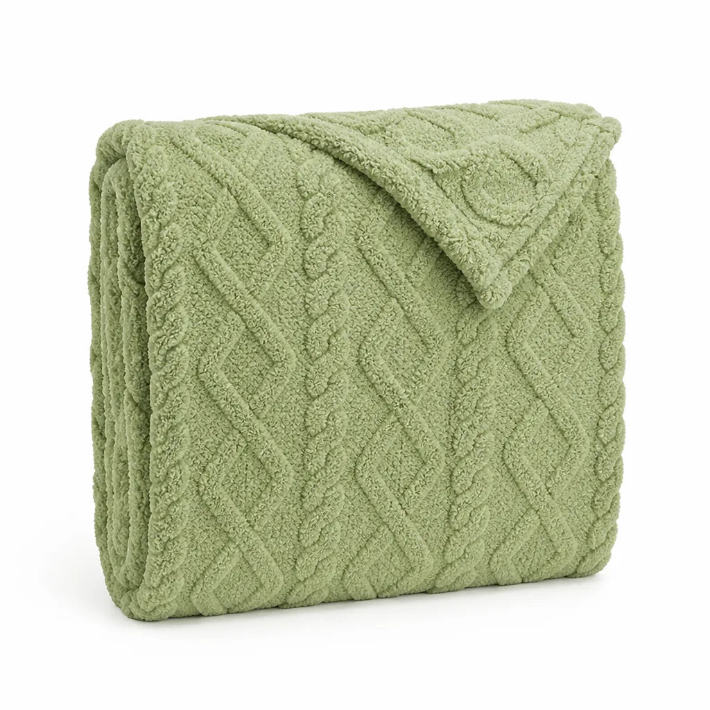 Double-Sided Faux Lambswool Throw Blanket