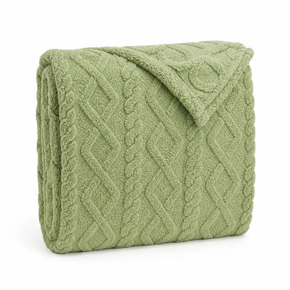 Double-Sided Faux Lambswool Throw Blanket