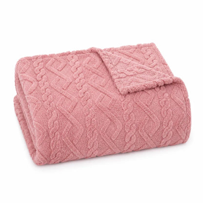Double-Sided Faux Lambswool Throw Blanket
