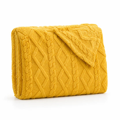 Double-Sided Faux Lambswool Throw Blanket