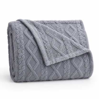 Double-Sided Faux Lambswool Throw Blanket