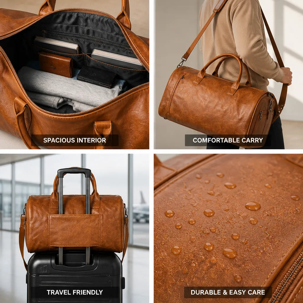 Duffle Bag Detachable Padded Strap Spacious Interior