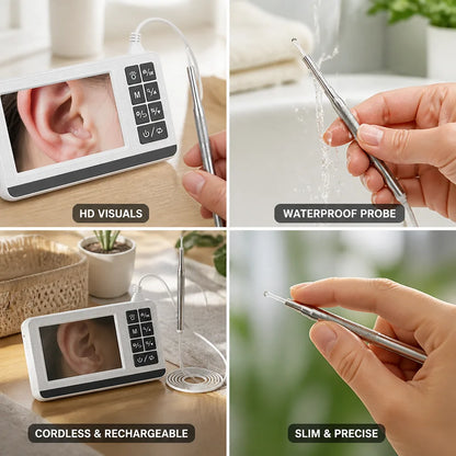 Ear Cleaning Otoscope 4.3-Inch HD Slim Waterproof Probe