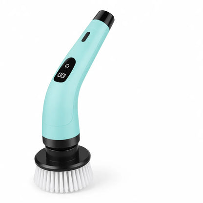 Electric Cleaning Brush Telescopic Handle 8 Interchangeable Heads