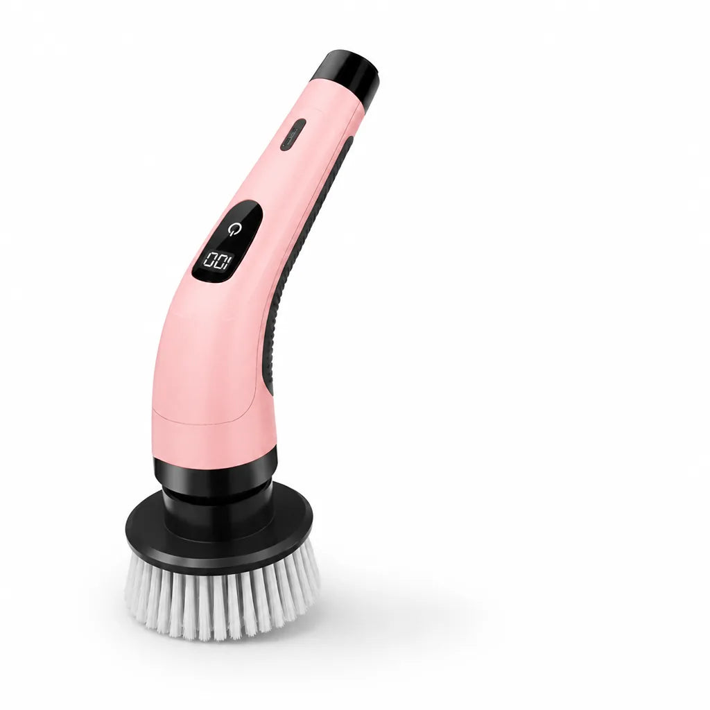 Electric Cleaning Brush Telescopic Handle 8 Interchangeable Heads