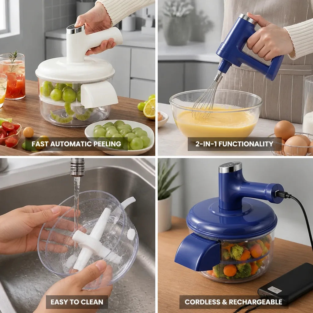 Electric Fruit Peeler Cordless Rechargeable Hand Mixer
