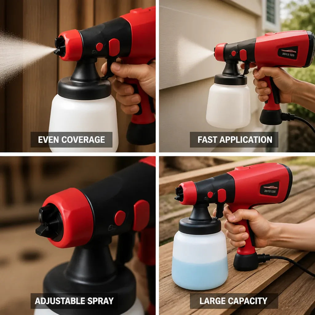 Electric Paint Sprayer 500W Adjustable Spray Control 900ml Tank
