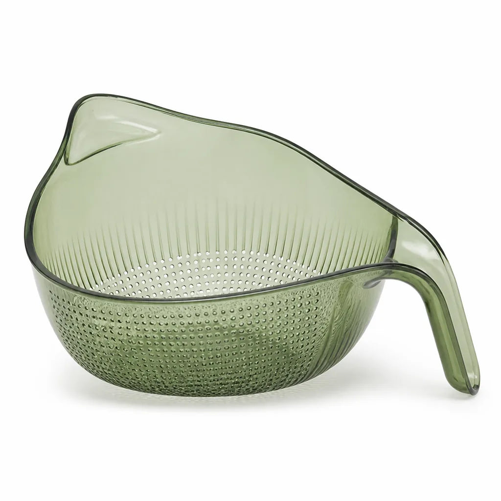 Fine Sieve Rice Washing Bowl (Ergonomic Handle & Spout)