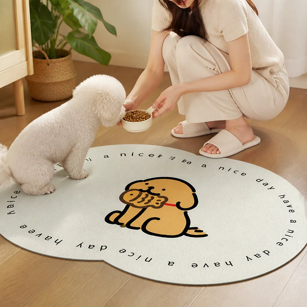 Floor Mat Cute Cartoon Pet Non-Slip & Easy-Clean