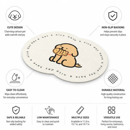 Floor Mat Cute Cartoon Pet Non-Slip & Easy-Clean
