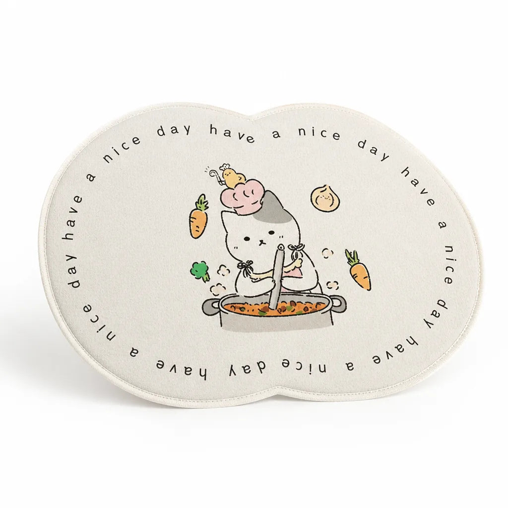 Floor Mat Cute Cartoon Pet Non-Slip & Easy-Clean