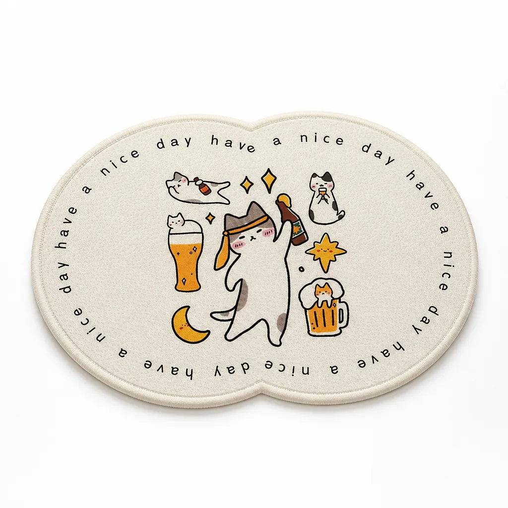 Floor Mat Cute Cartoon Pet Non-Slip & Easy-Clean