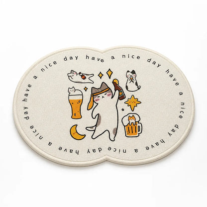 Floor Mat Cute Cartoon Pet Non-Slip & Easy-Clean