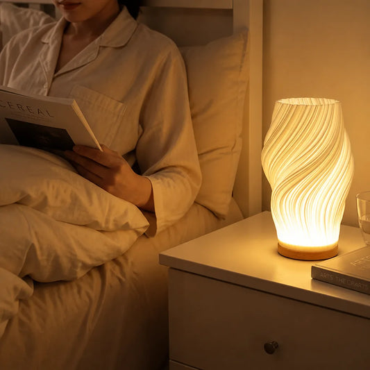 Flowing Silhouette Dimmable Bedside Led Table Lamp (3-Level)