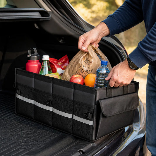 Foldable Car Trunk Organizer with Adjustable Dividers