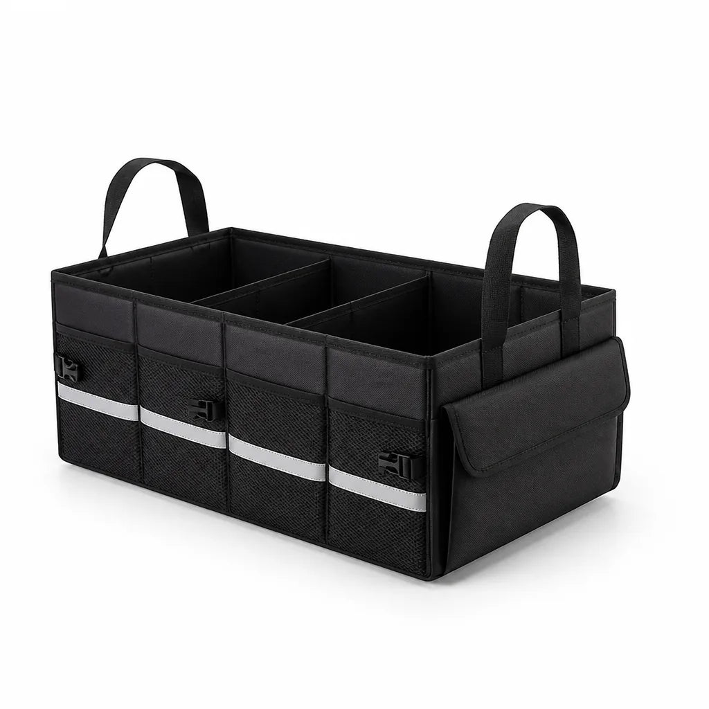 Foldable Car Trunk Organizer with Adjustable Dividers