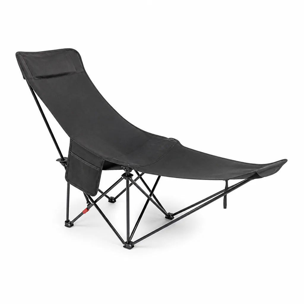 Foldable Carbon Steel Camping Chair With Footrest (Pre-Assembled)