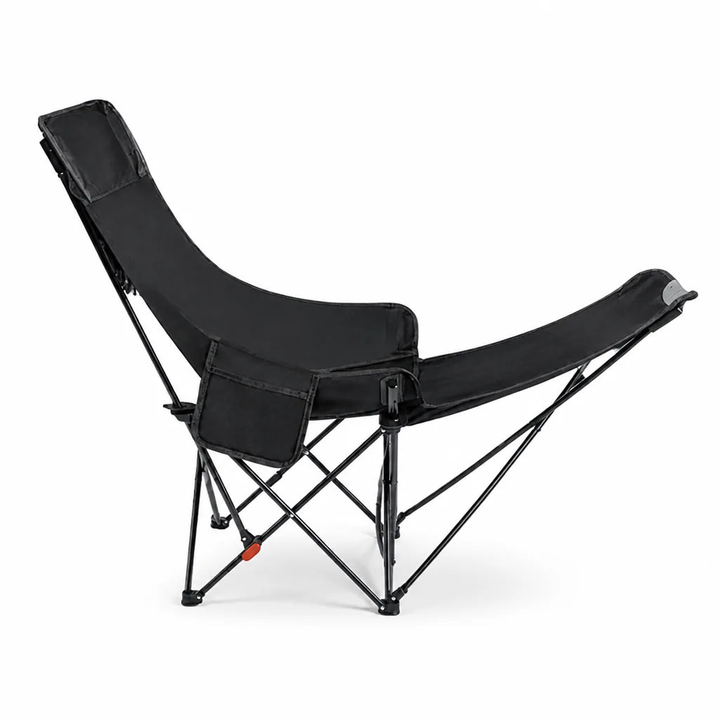 Foldable Carbon Steel Camping Chair With Footrest (Pre-Assembled)