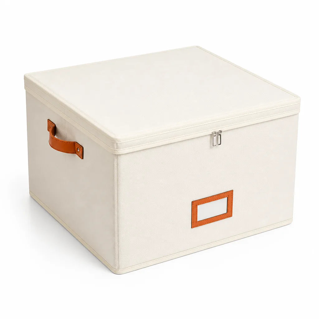Foldable Dustproof Breathable Fabric Lid Shoe Storage Box (36 x 36 x 30 cm)