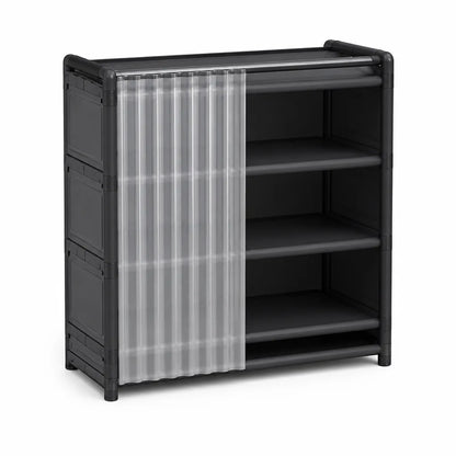 Foldable Multi-Tier Front Dust Cover Shoe Rack