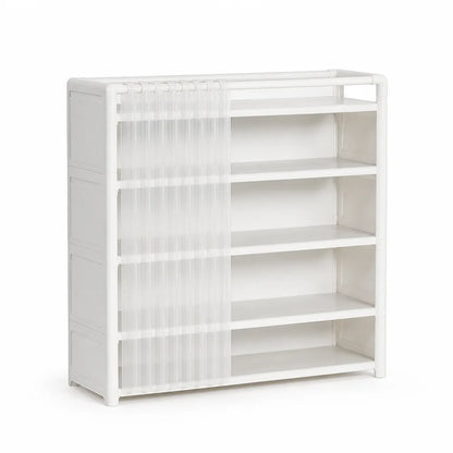 Foldable Multi-Tier Front Dust Cover Shoe Rack