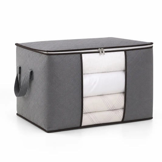 Foldable Space-Saving Clothes Storage Bag with Transparent Window