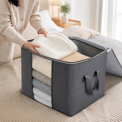 Foldable Space-Saving Clothes Storage Bag with Transparent Window