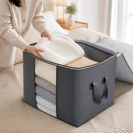 Foldable Space-Saving Clothes Storage Bag with Transparent Window