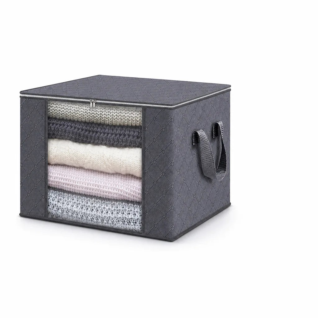 Foldable Space-Saving Clothes Storage Bag with Transparent Window