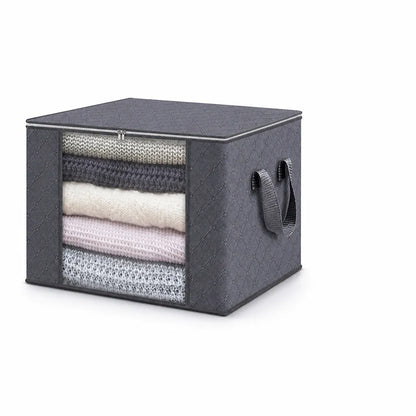 Foldable Space-Saving Clothes Storage Bag with Transparent Window