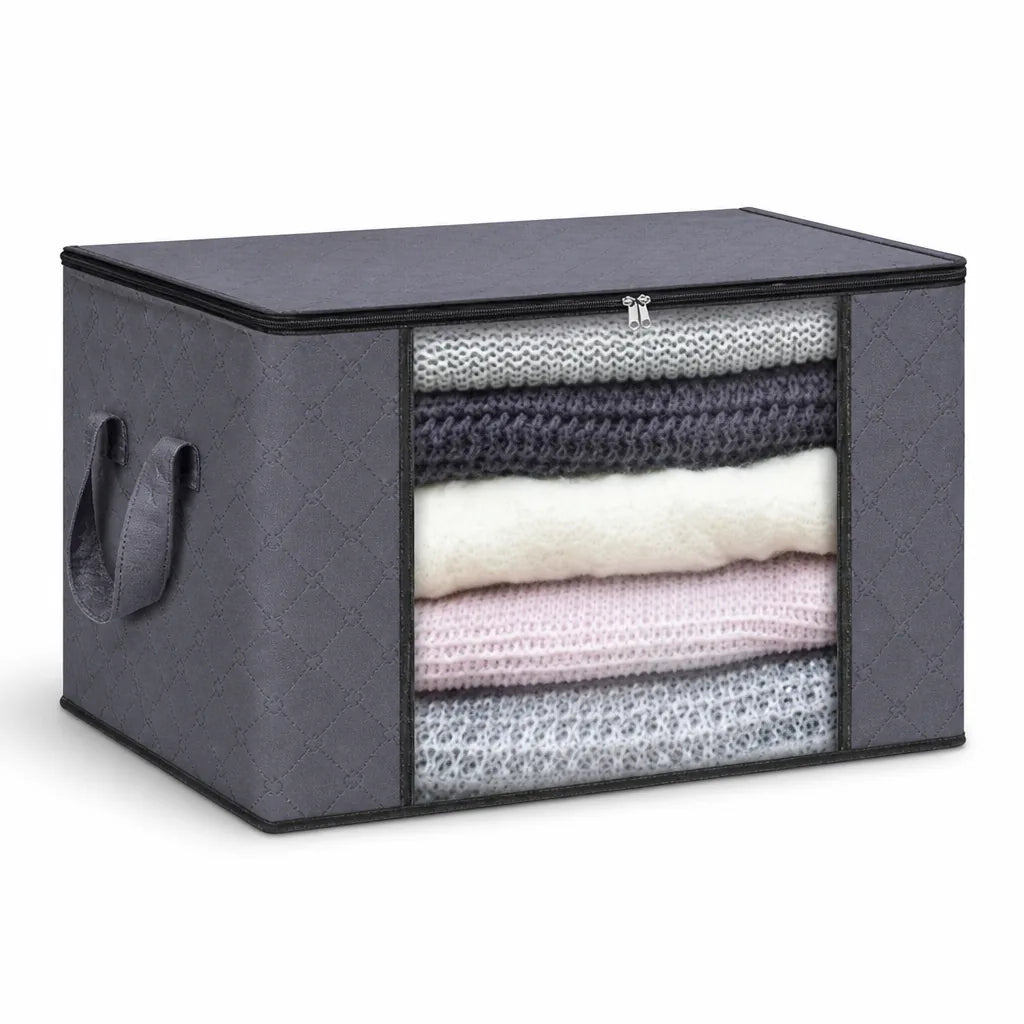 Foldable Space-Saving Clothes Storage Bag with Transparent Window