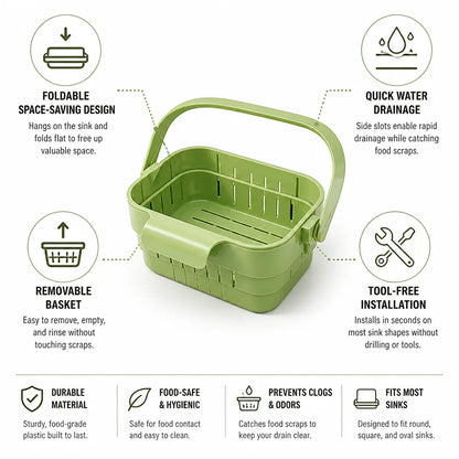 Foldable Space-Saving Sink Drain Basket