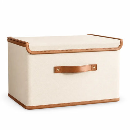 Foldable Storage Box Waterproof Reinforced Leather Handles