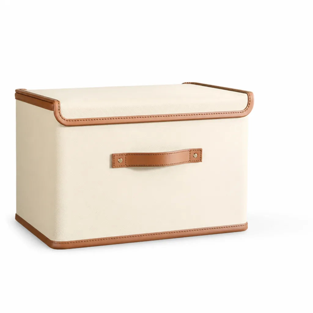 Foldable Storage Box Waterproof Reinforced Leather Handles