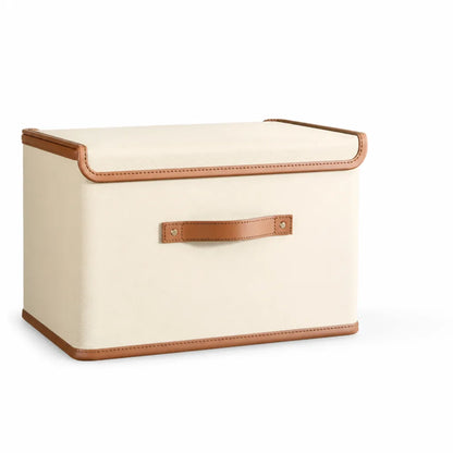 Foldable Storage Box Waterproof Reinforced Leather Handles
