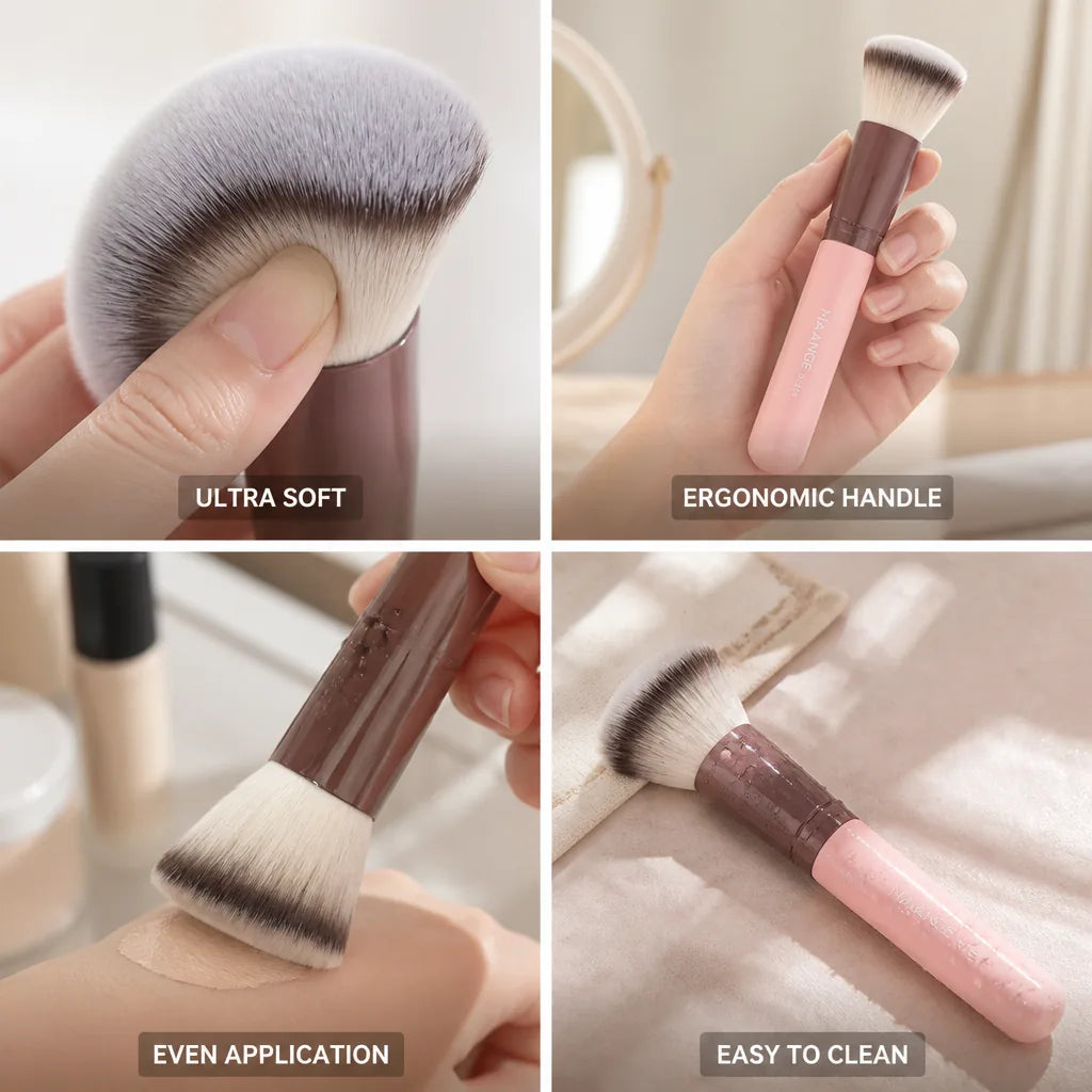 Foundation Brush Soft Synthetic Bristles & Ergonomic Handle