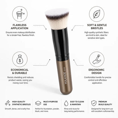 Foundation Brush Soft Synthetic Bristles & Ergonomic Handle