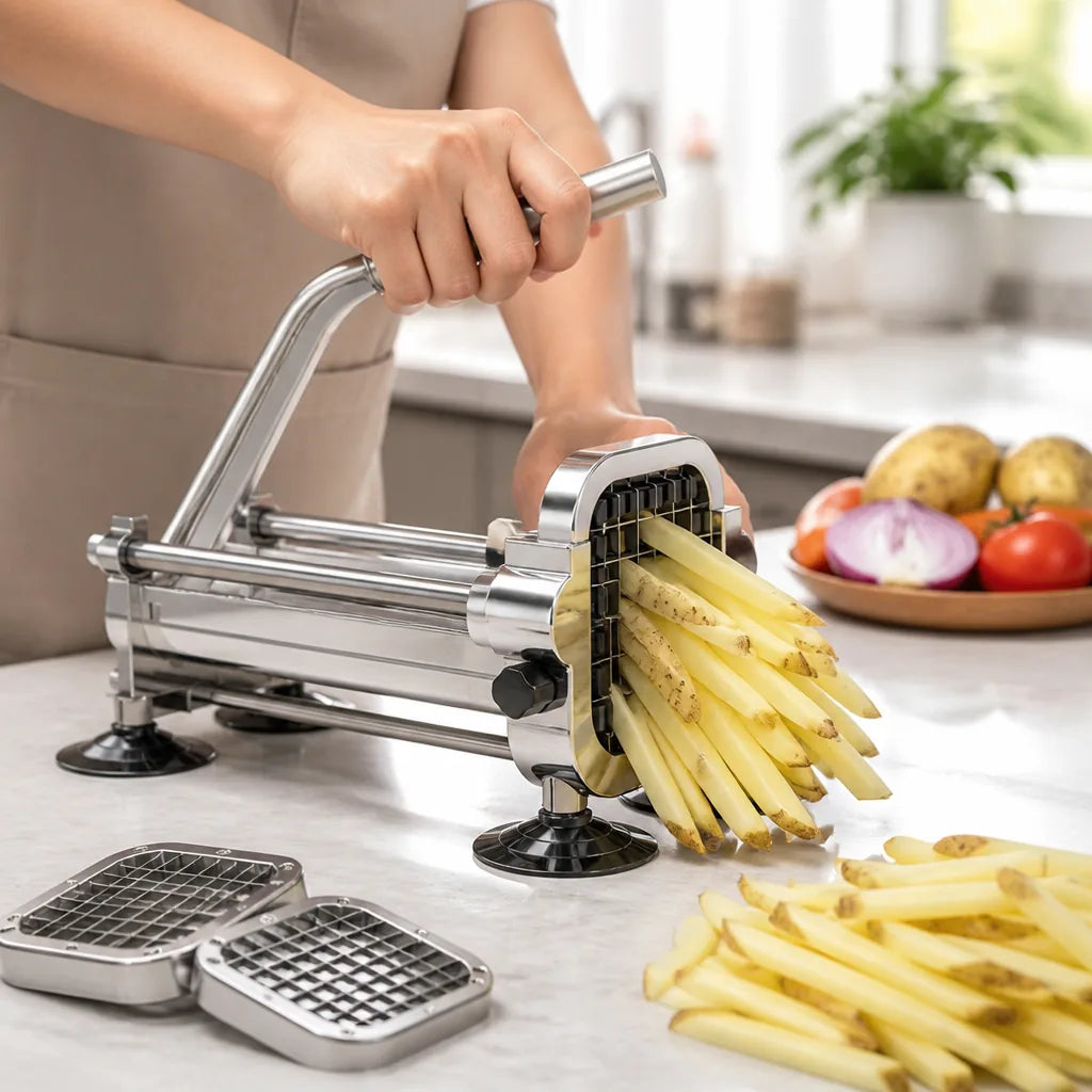 French Fry Cutter Stainless Steel Interchangeable Blades