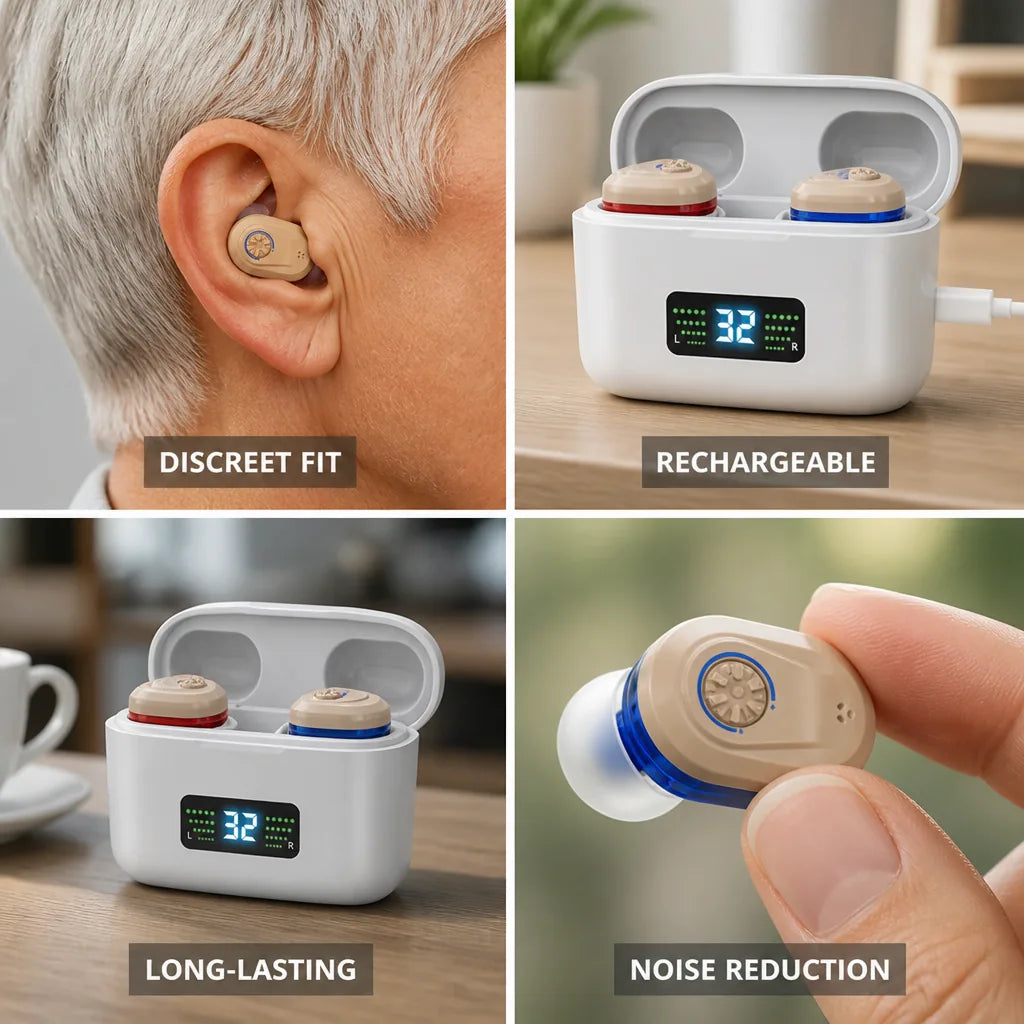 Hearing Aid Wireless Rechargeable 30-Hour Digital Noise Reduction