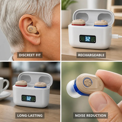 Hearing Aid Wireless Rechargeable 30-Hour Digital Noise Reduction