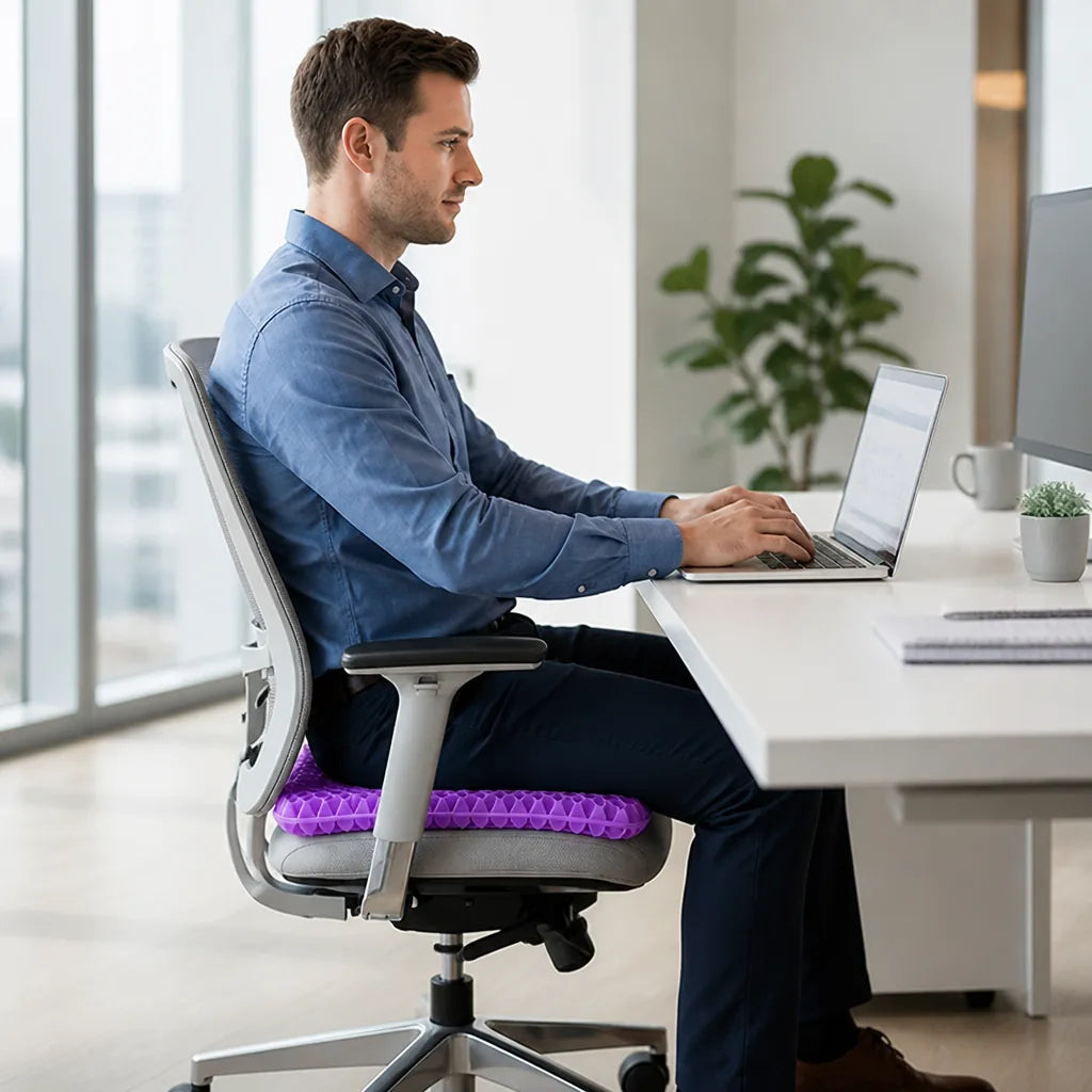 Honeycomb Gel Pressure-Relief Seat Cushion (Non-Slip Washable Cover)