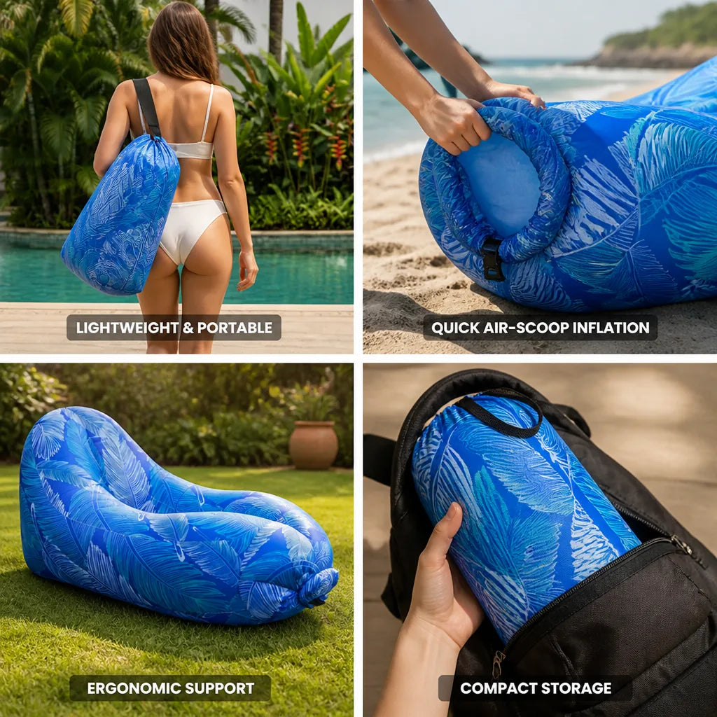 Inflatable Lounger Air-Scoop Inflation & Carry Bag