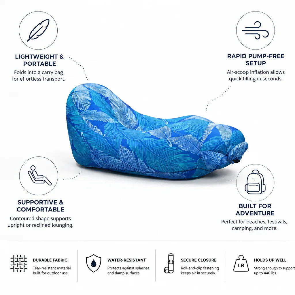 Inflatable Lounger Air-Scoop Inflation & Carry Bag
