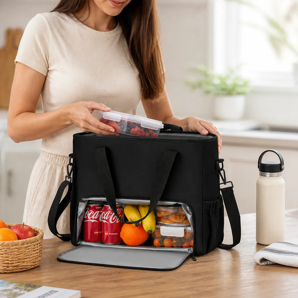 Insulated Cooler Bag Removable Compartment & Adjustable Strap