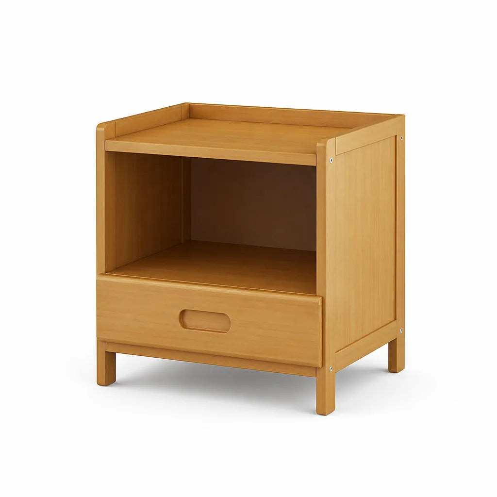 Japanese-Inspired Solid Wood Square Nightstand